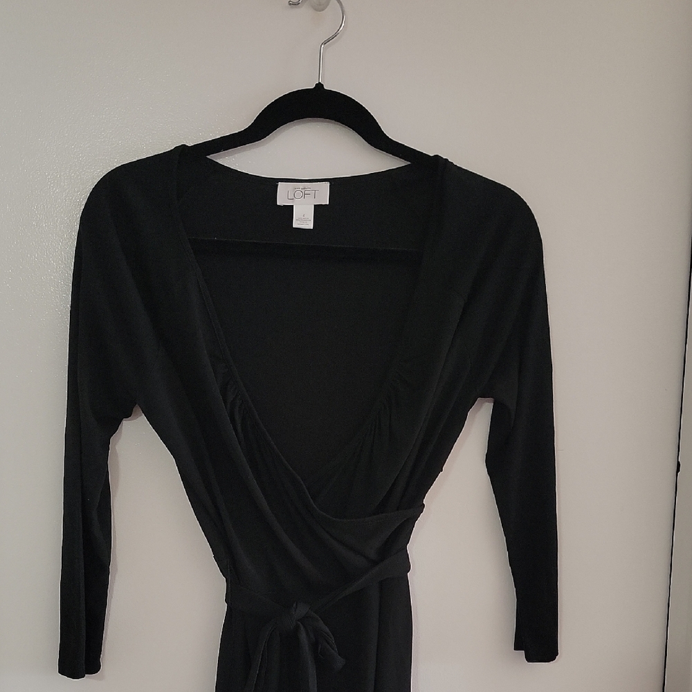 LOFT Black Wrap Dress